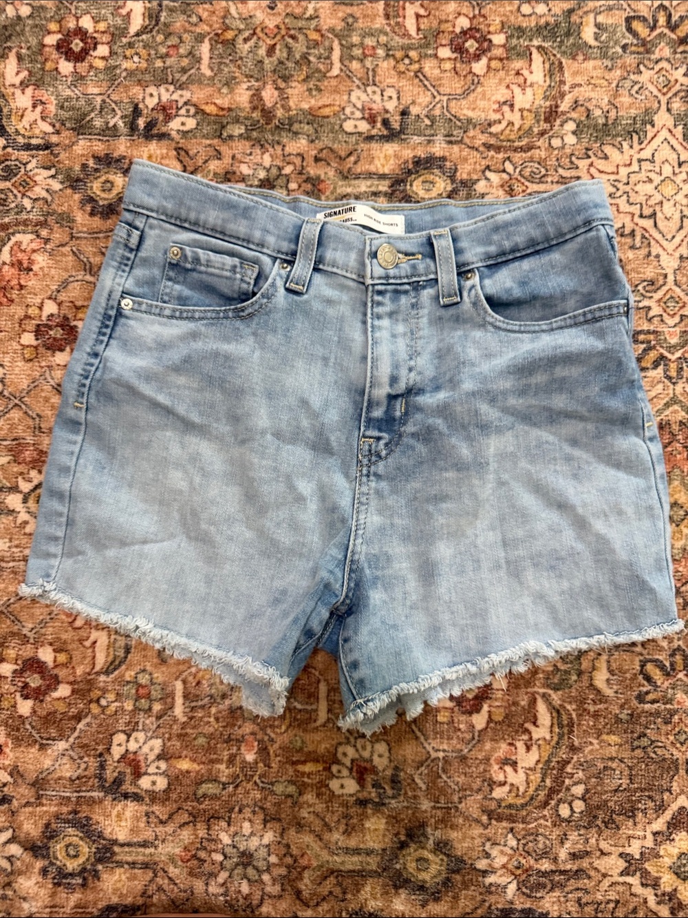 Signature Light Wash Denim Cutoff Shorts